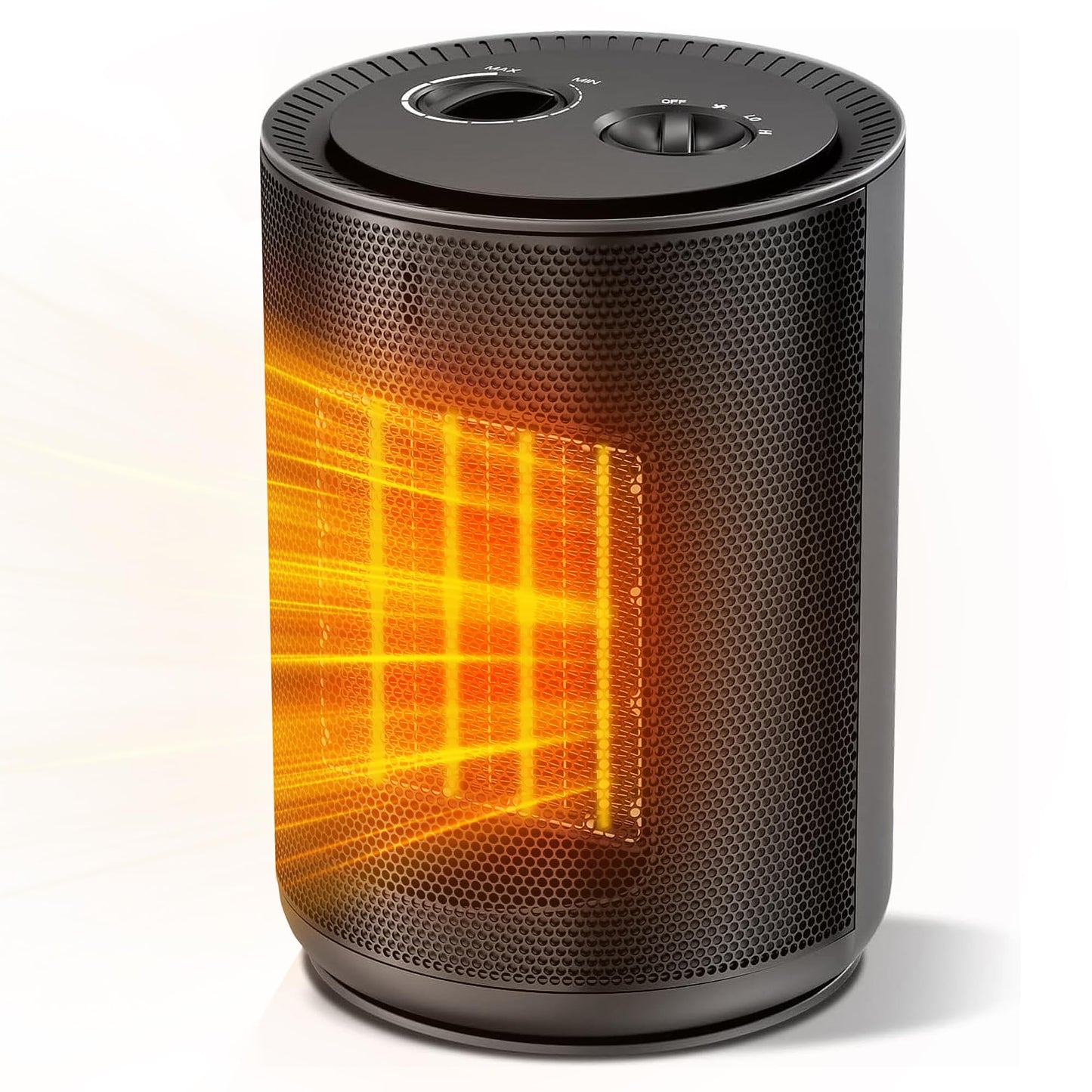 Electactic Portable Ceramic Space Heater w/Thermostat, 1500W Indoor Electric Mini Heater Fan with Overheat & Tip-Over Protection