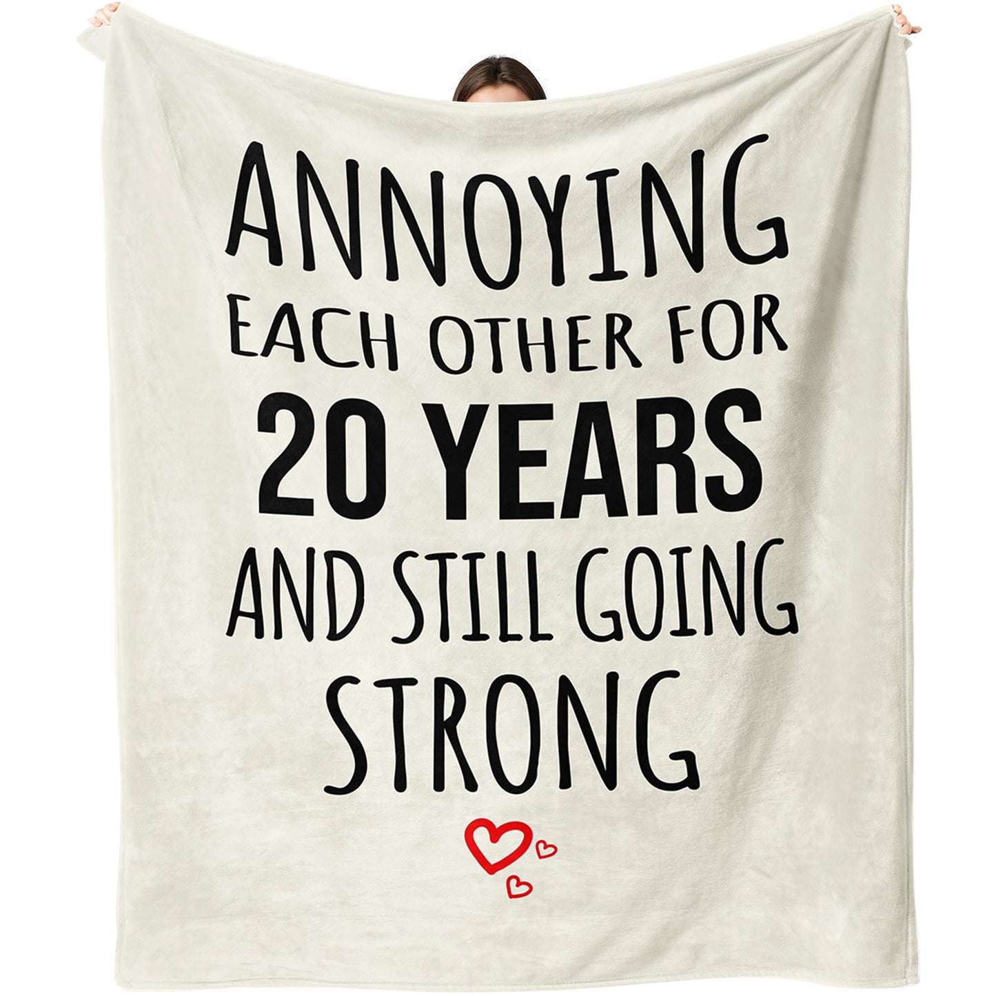 Dulkjio 20th Anniversary Blanket Gifts for Him Her, 20th Anniversary Wedding Gifts for Couple, 20 Year Anniversary Wedding Gifts for Wife Husband, 20th Anniversary Decorations Throw Blanket 60"X50"
