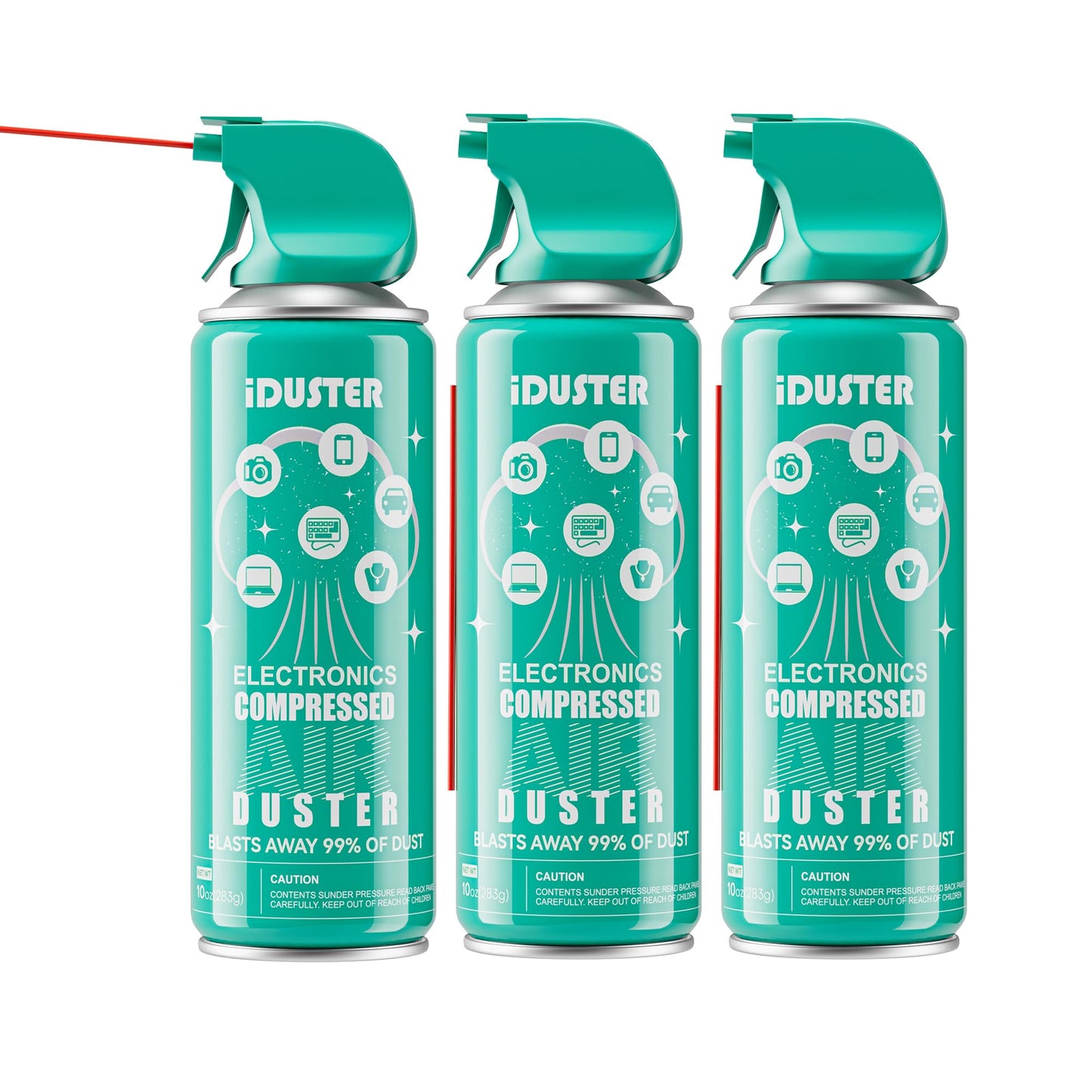 Iduster Compressed Gas Duster For Keyboard, 10 Oz Disposable Compressed Air Duster, 3-Pack