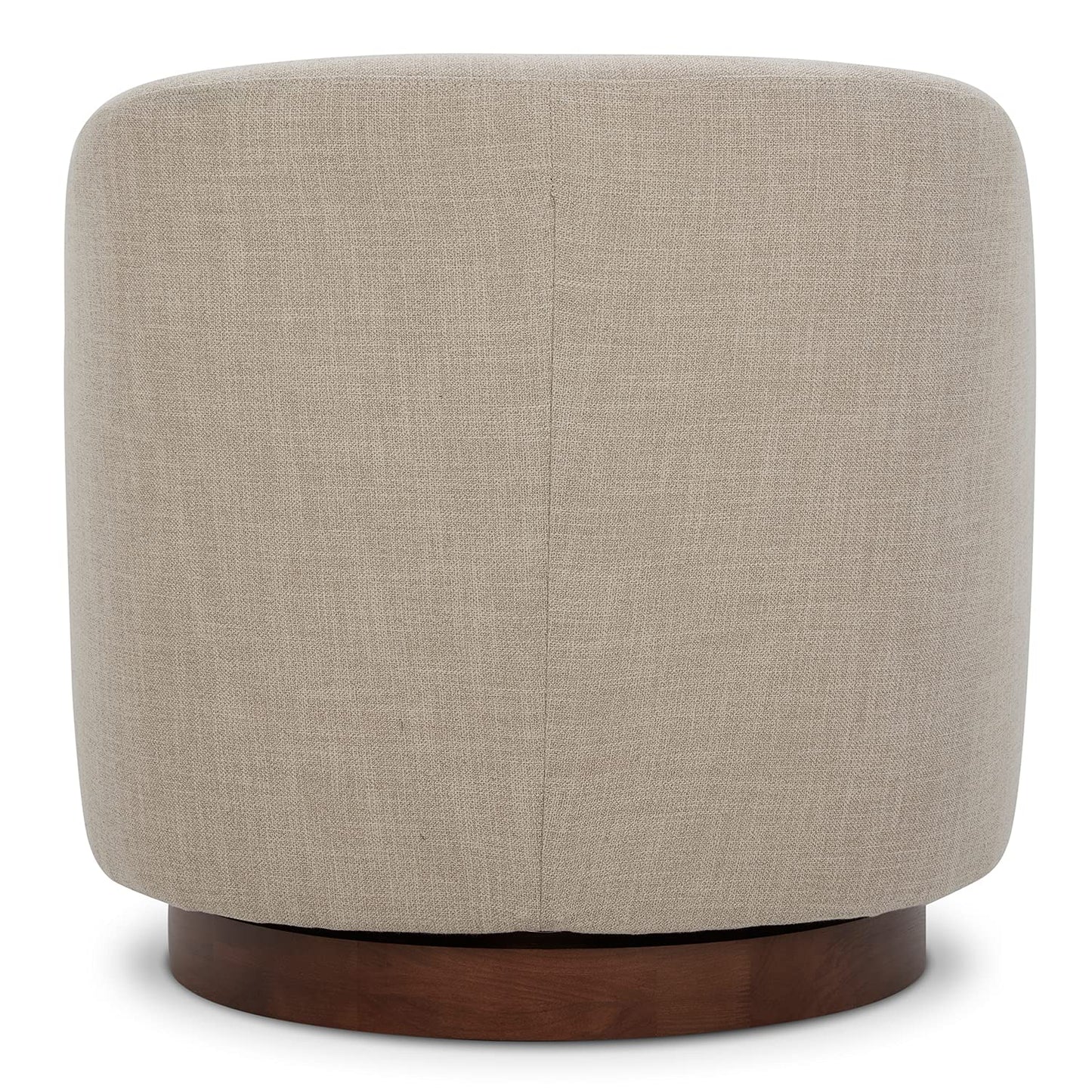 CHITA Swivel Accent Chair, FSC Certified Upholstered Fabric Barrel Chair for Living Room, Fully Assembled, Flax Beige
