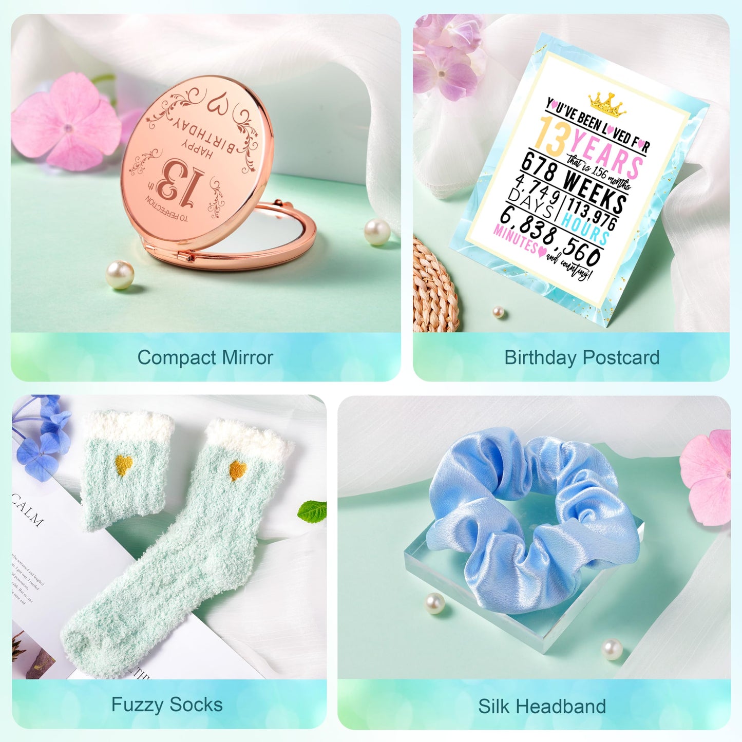 VOELVRAM 13th Birthday Gifts for Girls, 13 Year Old Girl Gifts Happy 13th Birthday Gift Ideas for Teen Girl, Daughter, Niece, Granddaughter, Official Teenager 13th Birthday Gifts for Her