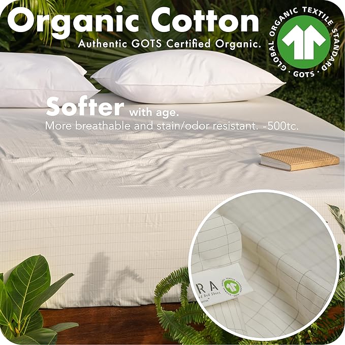 Zebra Grounding Sheets Queen Size - 2X Stronger - GOTS Organic Cotton - 16.5" Deep Pocket - Tester & Safety Resistor - Queen Size Grounding Sheets for Bed - Grounded Sheets - Grounding Bed Sheets