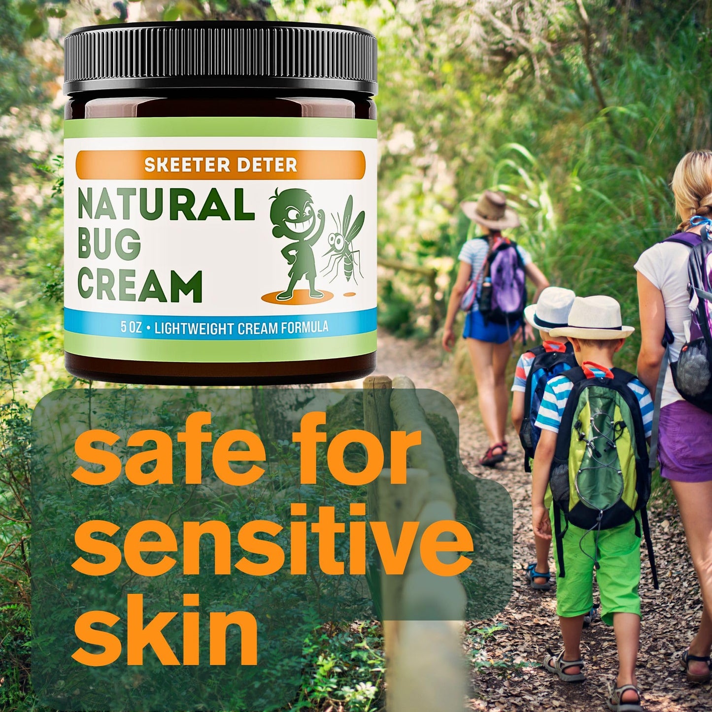 Natural Bug Cream - No Spray Formula, Made with Plant Essential Oils, Safe for Kids