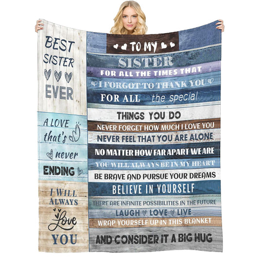 Anniversary & Birthday Gifts: Soft Throw Blanket for Sister (60x80)