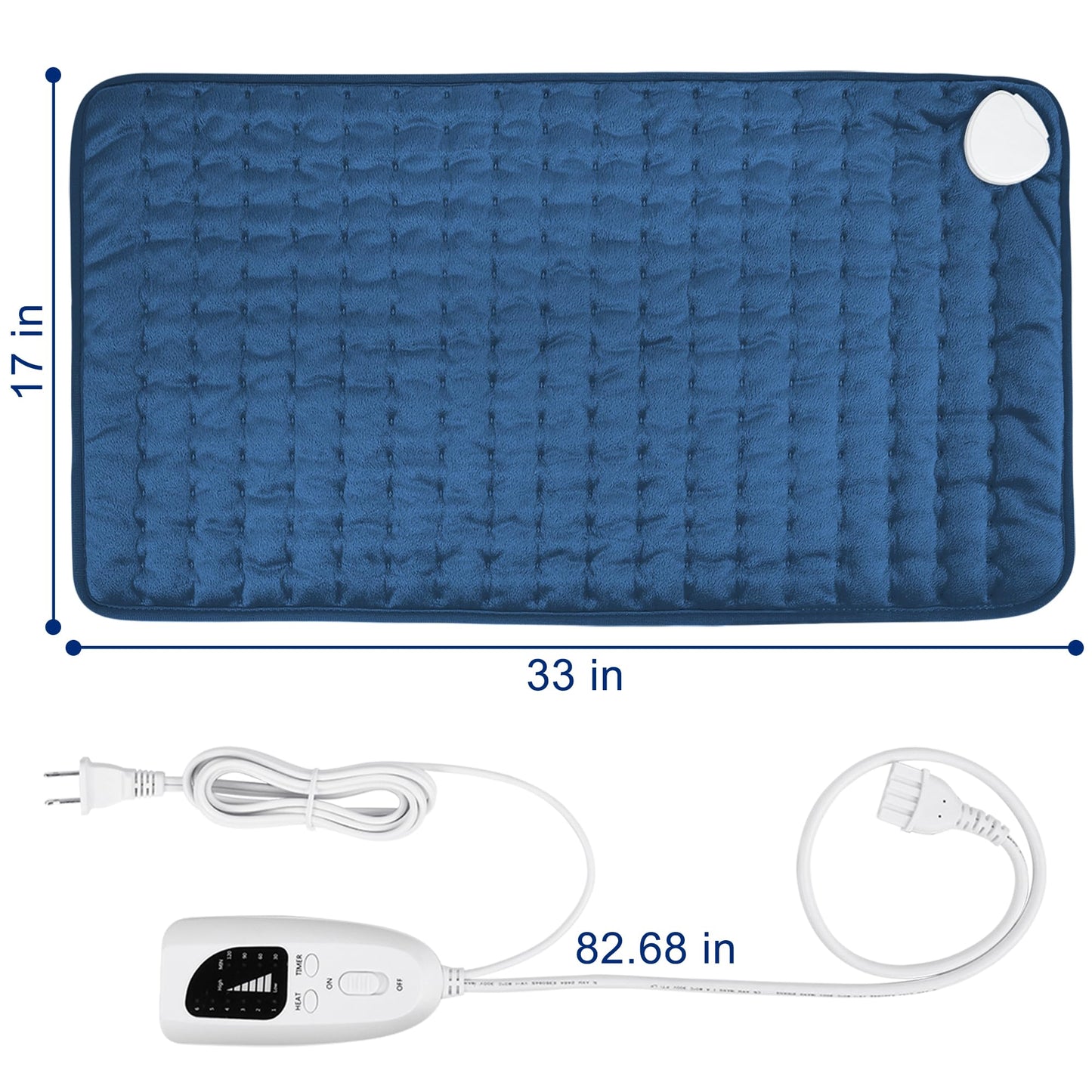 Electric Heating pad for Back Neck Shoulder Knee Arms Legs- Electric Heat Pads with 6 Heat Settings & Auto Shut Off &Dry/Moist Heat Heating Pad for Birthday Mother Father Girl Men Women