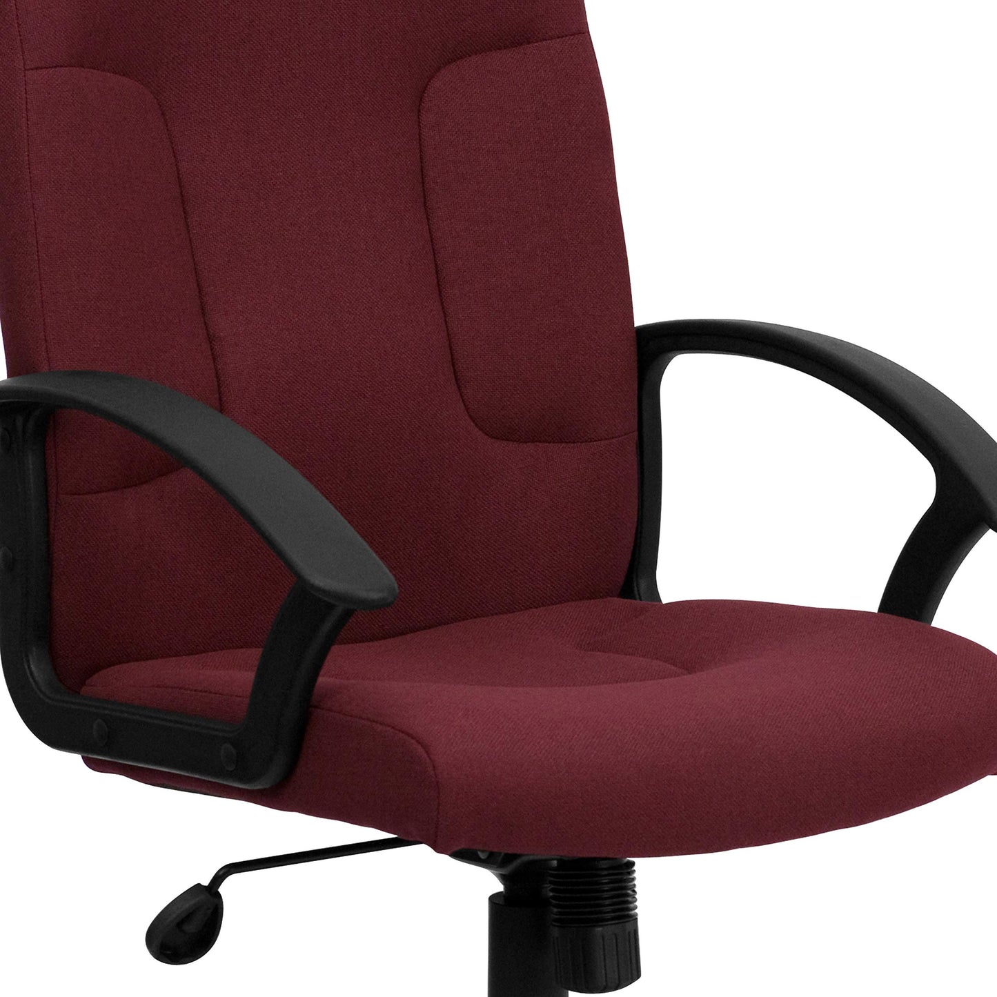 Flash Furniture Garver Mid-Back Burgundy Fabric Executive Swivel Office Chair with Nylon Arms