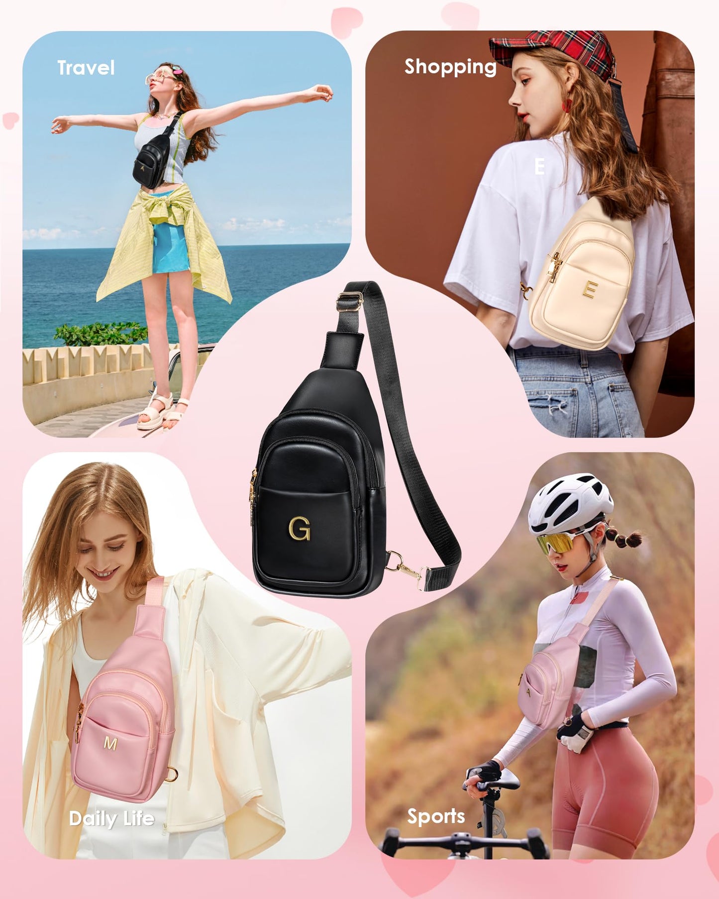 Freesya Gifts for 8-10, 11-14, 15-19 Year Old Girls, Personalized Sling Bag, Teen Girl Gifts Trendy Stuff, Monogram Gifts, Birthday Gifts for Teen Girls, Crossbody Shoulder Purse, Travel Essentials