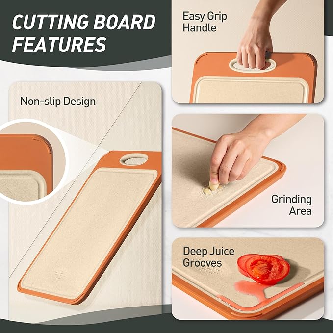 2 in 1 Stainless Steel Cutting Board with Handle Chopping Eating Grilling Biard Cutboard Biard Chtting Cuttingboards Voard Oard Bord Dishwasher Safe 16 x 11 Baords Baord Veg Utting Ultimate