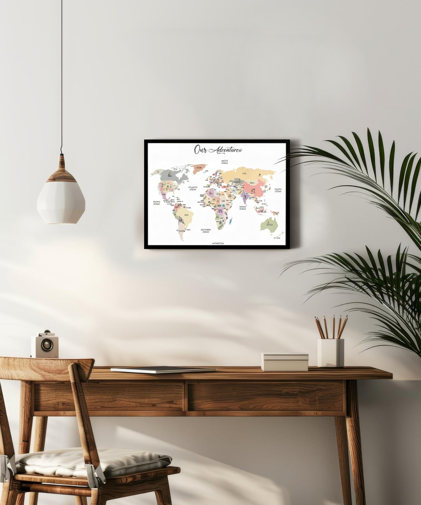 flinelife World Map Pin Board,16X12, World Travel Map With Pins, Perfect For Couples or Retirement Gift