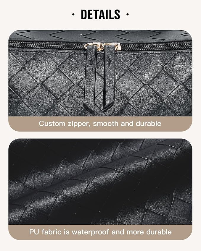 EACHY Travel Makeup Bag,Large Capacity Cosmetic Bags for Women,Waterproof Portable Pouch Open Flat Toiletry Bag Pattern Makeup Bag