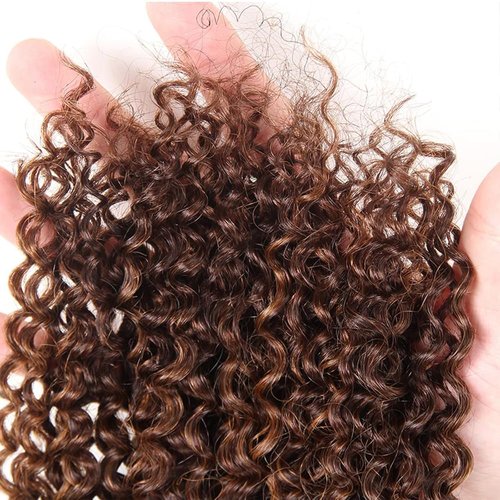 Condescension Human Hair Bundles 16 18 20 Inch Chocolate Brown P4/30 Jerry Curly Bundles Human Hair 100% Unprocessed Soft Sewn In Hair with Double Weft for Black Women