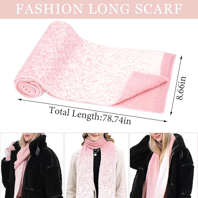 Womens Winter Knit Beanie Hats and Touchscreen Gloves Long Scarf Set with Warm Fleece Lined Skull Caps Scarves for Women