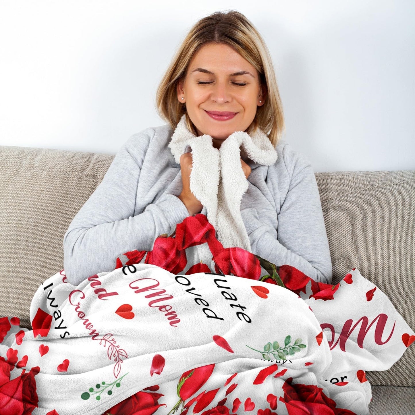 Lavua Gifts for Mom from Daughter Son - I Love You Mom Blanket - Presents for Best Moms - Mother Birthday Gift - Christmas Valentines Mothers Day Birthday Gifts for Moms - to My Mom's Blanket 50"x60"