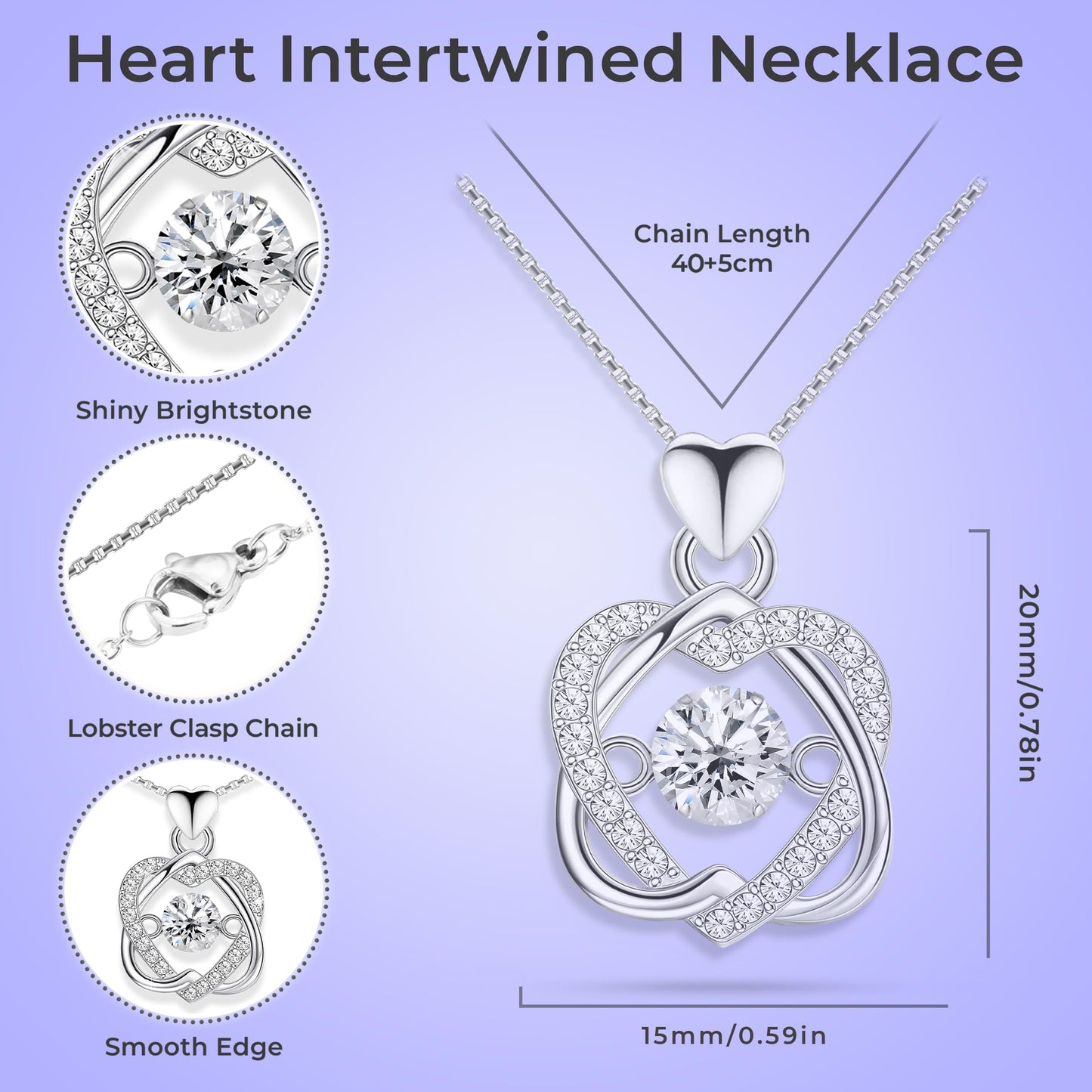 Faiaza Granddaughter Necklace From Grandpa or Grandma| Birthday Pendant Jewelry Gift for Grandchildren From Grandparent| Grandaughter Everyday Use Jewellry (14K White Gold)
