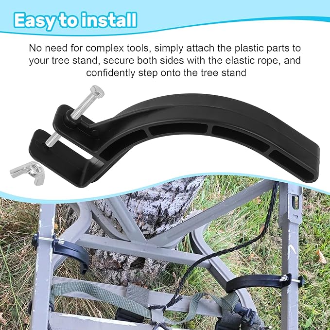 LJB Climbing Tree Stand Accessory Treestands Footrest Kit Suitable for Square Tubes for 1-inch Tree Stands Come with Screws and Safety Ropes
