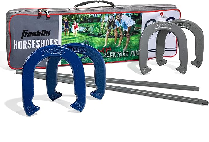 Franklin Sports Horseshoes Sets - Metal Horseshoe Game Sets for Adults + Kids - Official Weight Steel Horseshoes - Beach +...