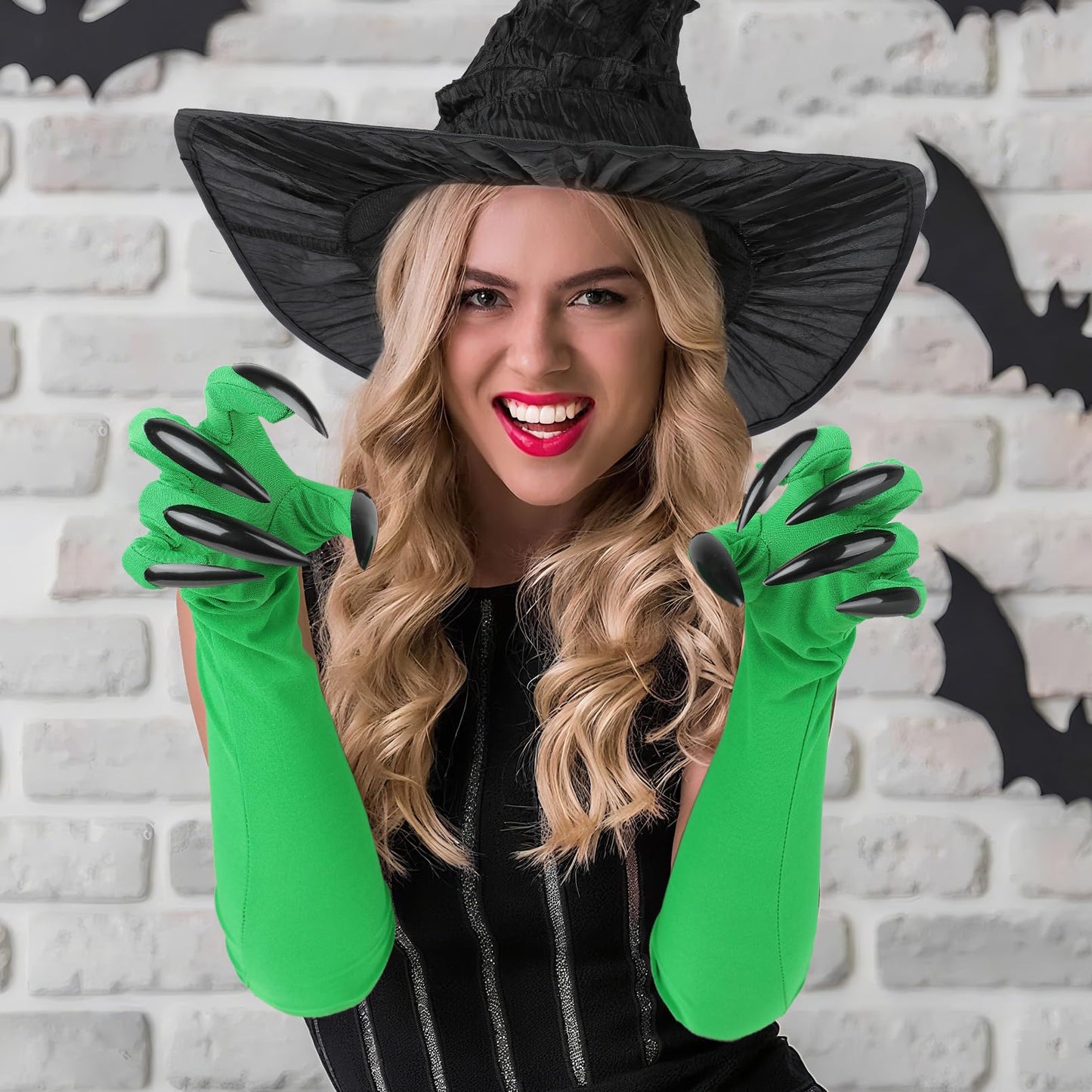 Brikabia Witch Costume for Women Halloween Cosplay with Hooded Cape Witch Hat Gloves Socks Cosplay Props Party Outfits