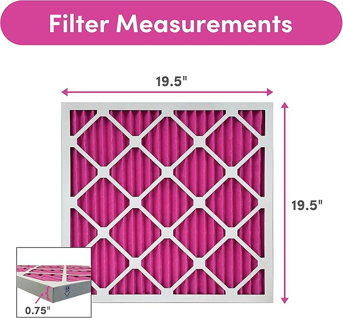 Colorfil 20x20x1 Air Filter (4-Pack) | Made in the USA | Color Changing | Remove Cat and Dog Odor | MERV 8 for Pet Hair Dander and Dust | 19.5"x19.5"x0.75" Exact Size