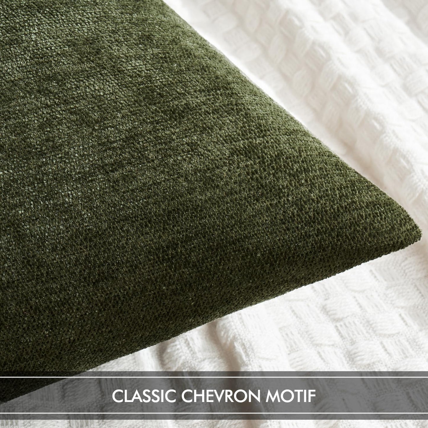 MIULEE Pack of 2 Olive Green Decorative Pillow Covers 18x18 Inch Soft Chenille Couch Throw Pillows Farmhouse Cushion Covers for Home Decor Sofa Bedroom Living Room
