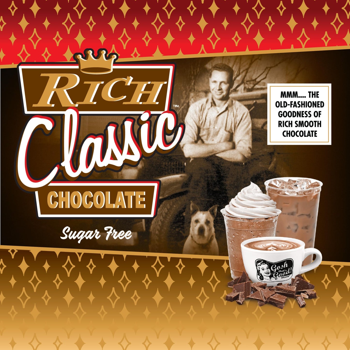 Gosh That’s Good! Sugar-Free Rich Classic Chocolate Flavor – 2 lb – Low-Calorie, Lactose-Free