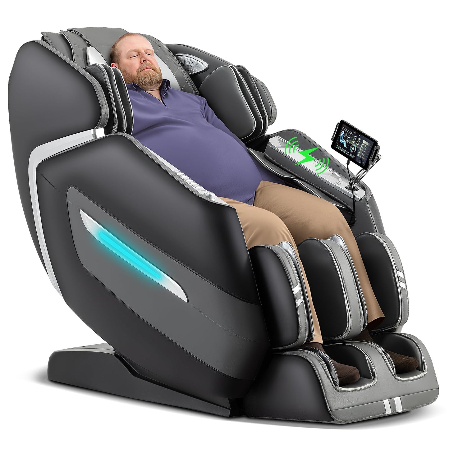 MassaMAX 4D Plus Massage Chair for Big & Tall People Full Body Massage Up to 6'10" & 500 lbs, 59" SL Track, OTA Cloud Upgrade - Never Outdated, APP Control, 27+ Modes, Auto Footrest Extension A580