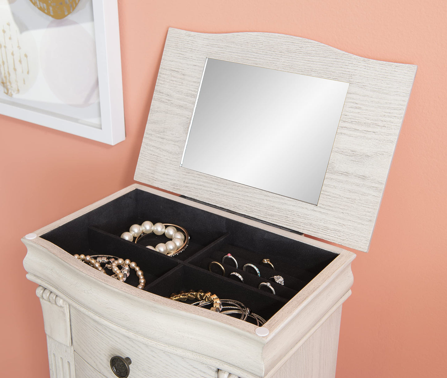Hartford Off White Jewelry Armoire by Powell