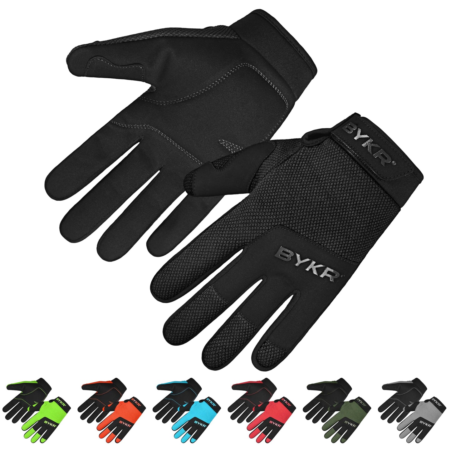 BYKR All-Weather Motorcycle Gloves for Men & Women – Protection for Dirt Bike, BMX, MX, and ATV Riding – Black S