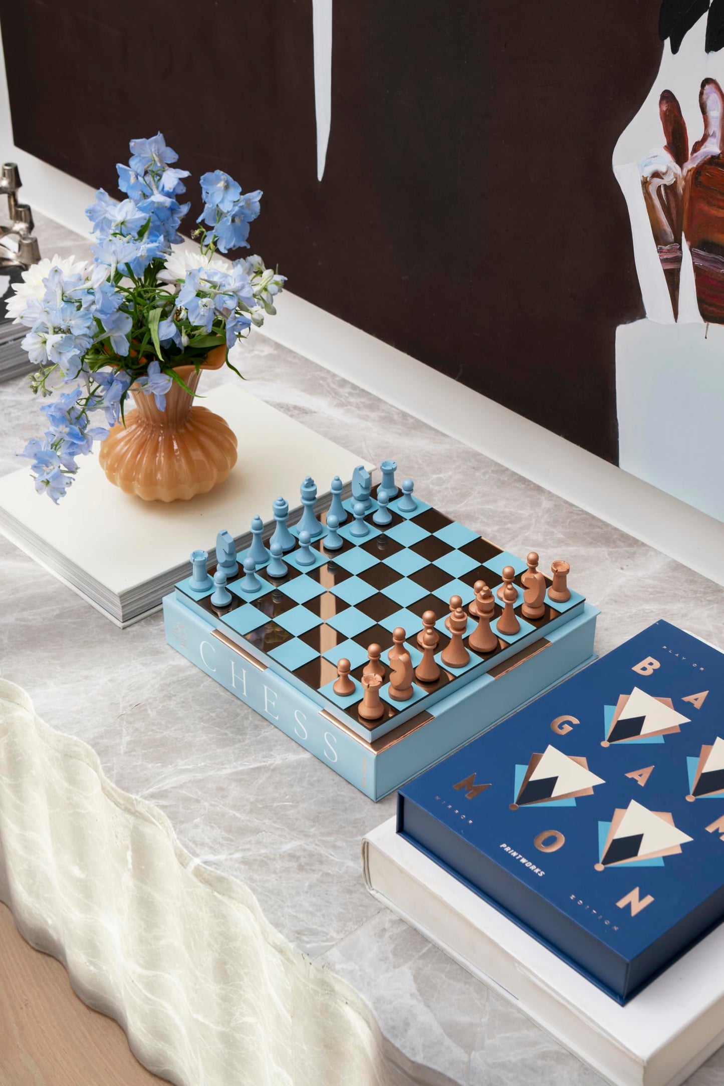 Classic - Art of Chess Mirror, Light Blue/Copper