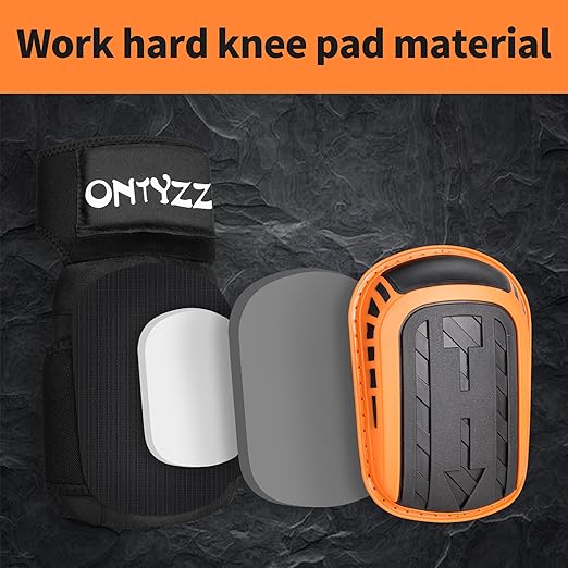 ONTYZZ 1 Pair Knee Pad Construction Silicone Knee Pads for Work-Heavy Duty Support Kneepads with Anti-Slip Straps for Construction Flooring Gardening Cleaning Tile