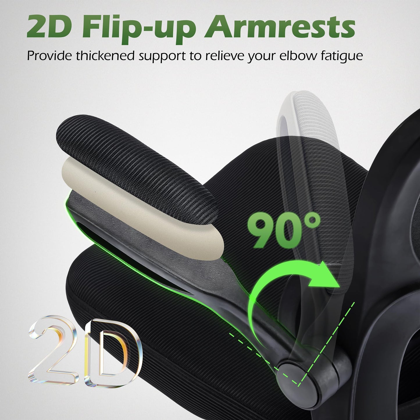 AreShark Office Chair Ergonomic Desk Chairs with Adjustable Lumbar Support& Headrest Hanger, High Back Breathable Mesh Chair with Wheels, Rolling Swivel Comfy Task Computer Chair for Home Work Gaming