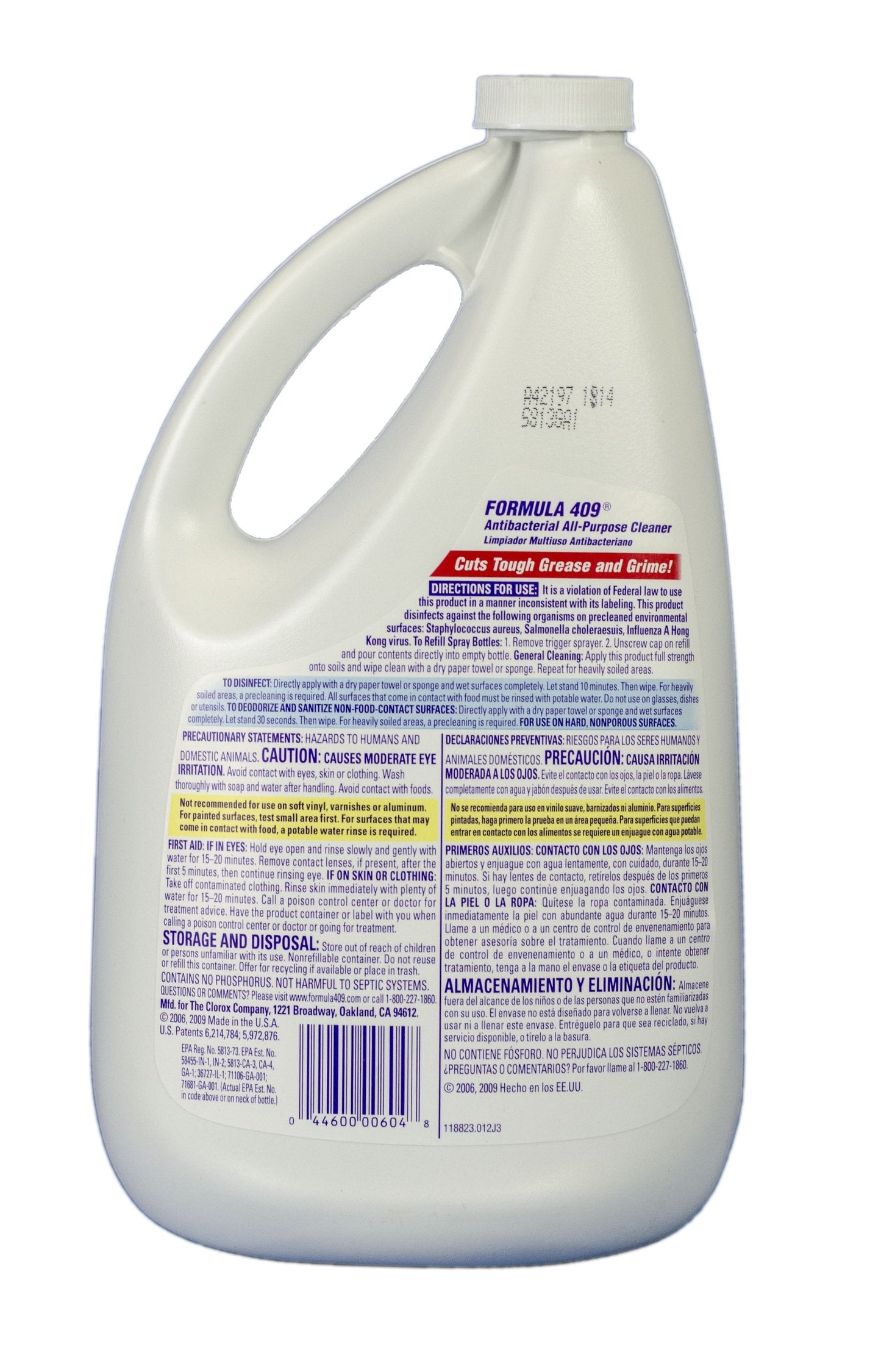 Clorox 00636 Formula 409 Antibacterial Kitchen All Purpose Cleaner Disinfectant, Regular, 64 Oz Refill