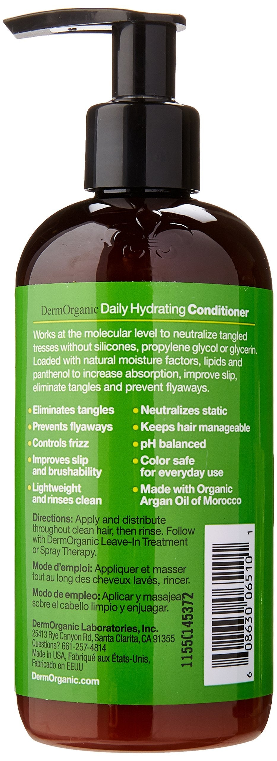 DermOrganic Daily Hydrating Conditioner with Argan Oil, 10.1 fl.oz.