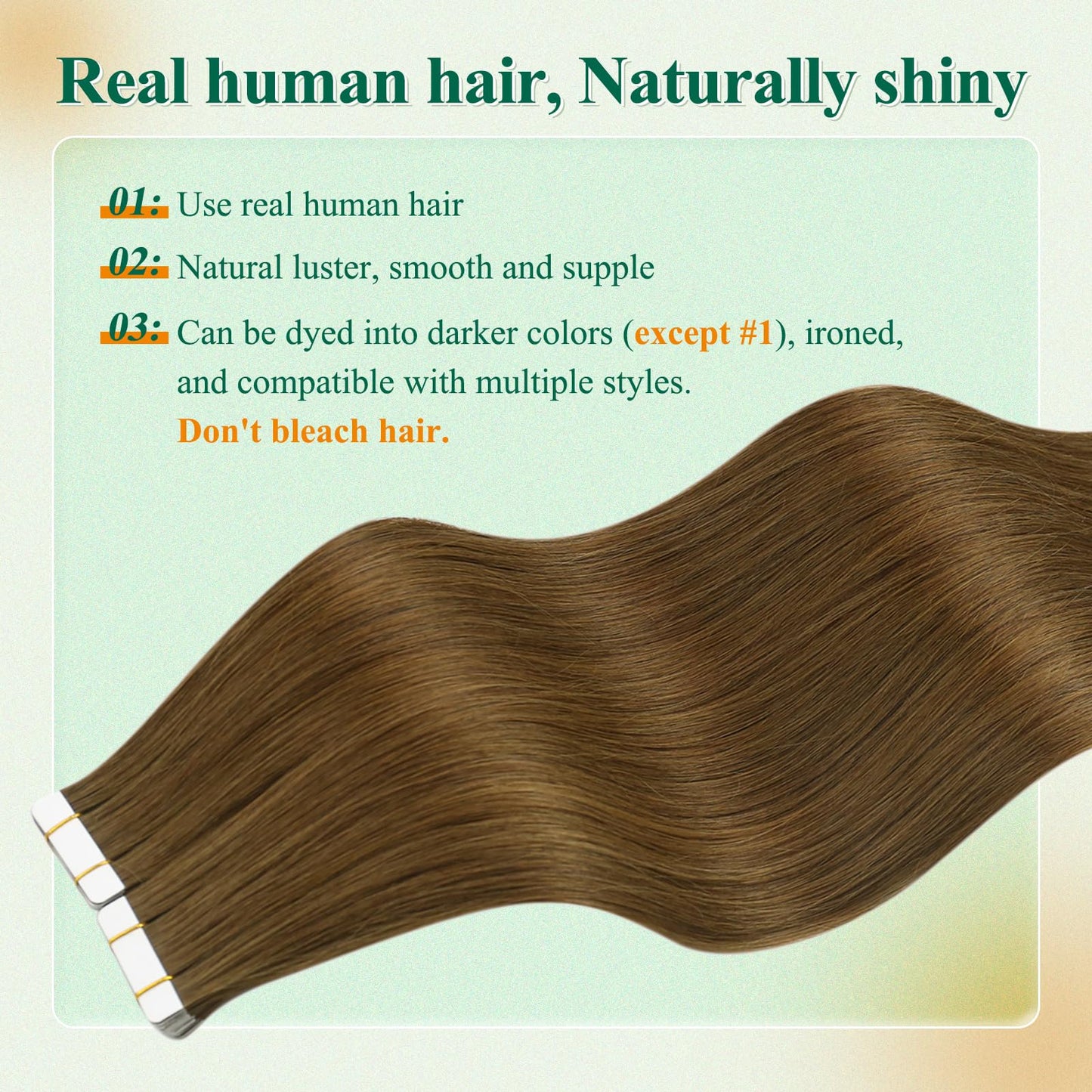 Easyouth Tape in Extensions Human Hair Medium Brown Tape ins Human Hair Extensions Natural Brown Hair Extensions Tape in Brown S