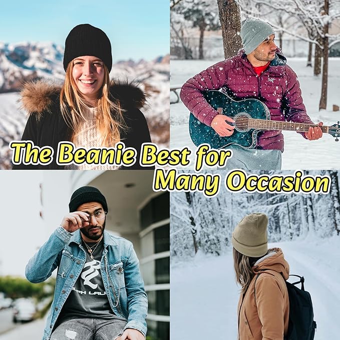 NPQQUAN Unisex Beanie Hats for Men Women Winter Knit Beanies