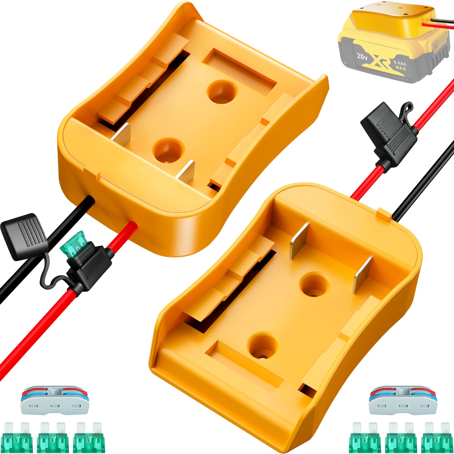 2-Pack For Dewalt 20V Battery Adapter For Power Wheels: Power Tool Drill Battery Adapter Converter For Power Wheels Rc Car Batte