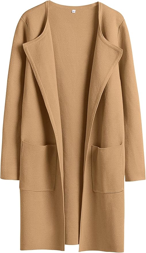 ANRABESS Womens Cardigan Sweater Open Front Knit Long Coatigan Dressy Casual Jacket Coat 2025 Fall Outfits Classy Clothes