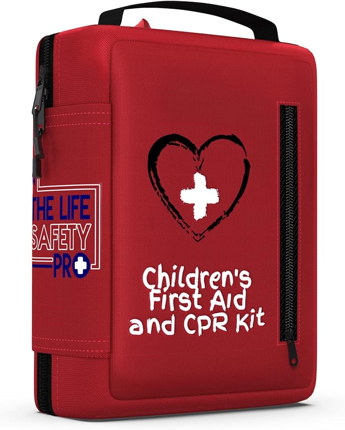 Portable First Aid Kit for Kids with CPR Shield - Ideal for Home, Car, School, Camping, and as a Travel First aid kit. Lat...