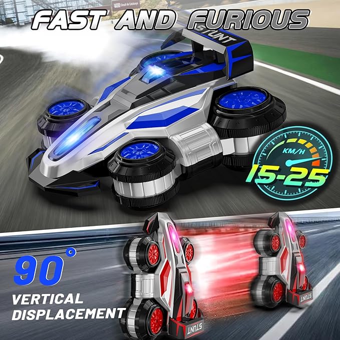 High Speed Drift Remote Control Stunt Deformation Car, Birthday Gifts, for Boys and Girls 4-16 Years Old (Blue)