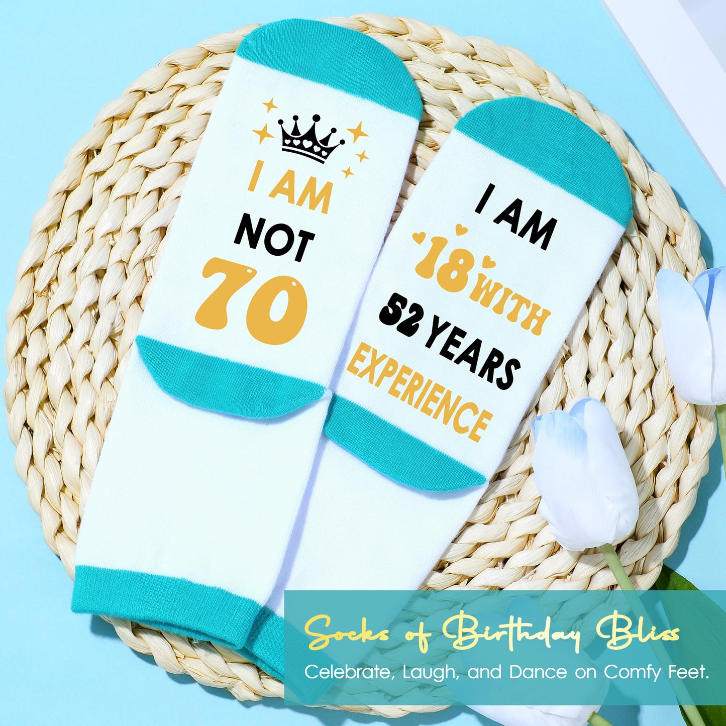 70th Birthday Gifts for Women 70 Year Old Birthday Gifts for Women Cool 1955 Gift for 70 Year Old Woman Happy 70th Bday Decoration Gift Ideas for Woman Female Mom with Tumbler Tote Bag Funny Socks
