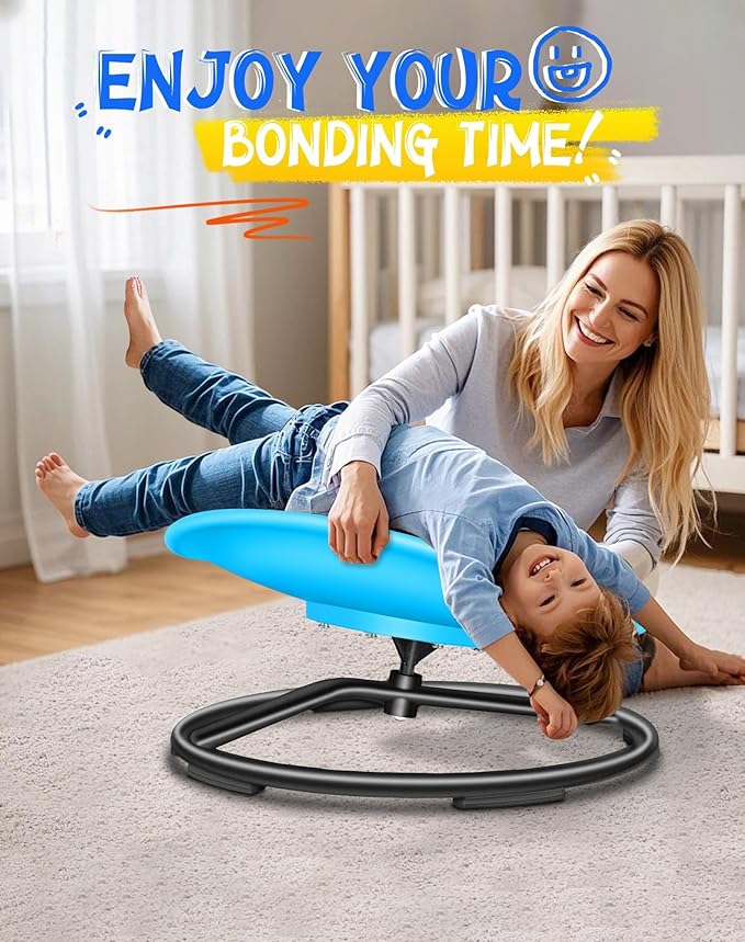 FERUERW Spinning Chair for Autistic Kids, Sensory Swivel Chair, 220LBS Weight Capacity, Sensory Toy for Children with ADHD/Autism, Training Body Coordination, 3+ Years (Blue)