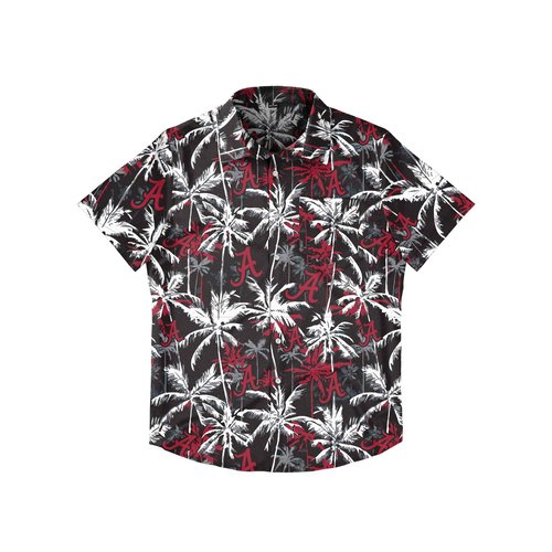 FOCO Alabama Crimson Tide NCAA Mens Black Floral Button Up Shirt - Large
