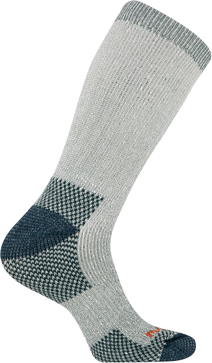 Merrell unisex-adult Men's and Women's Heavyweight Merino Wool Hiking Crew Socks- 1 & 3 Pairs - Reinforced Cushion