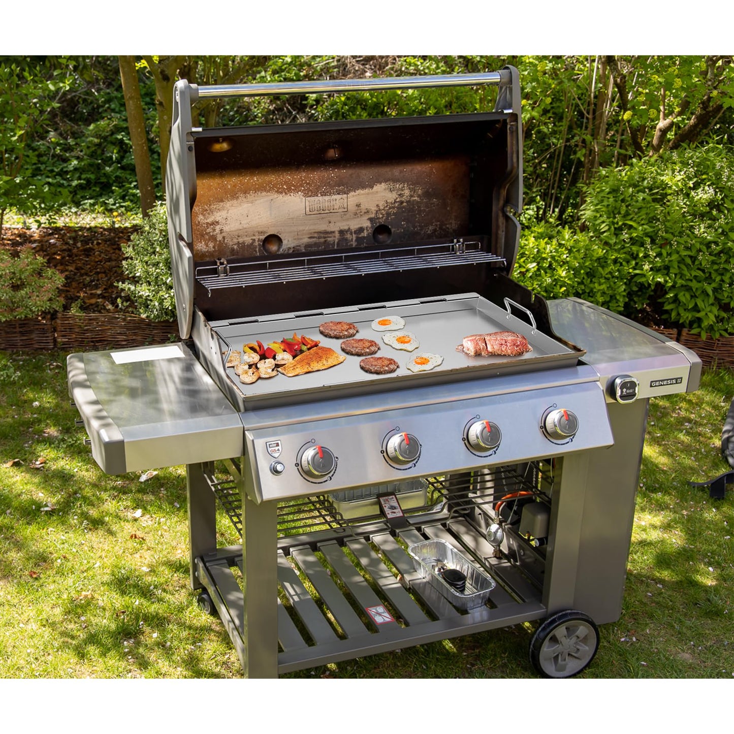 Stanbroil 6789 Full-Size Griddle Insert for Weber Genesis 400 Series Gas Grill, 4-Burner Flat Top Griddle for Weber Genesis I&II 410 415 425s 435 440, Stainless Steel