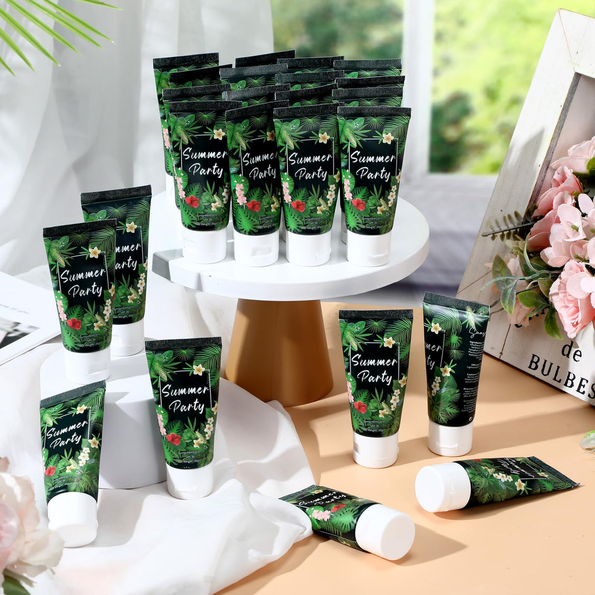 Dansib 24 Pcs Mini Sunscreen Bulk for Summer Wedding Party Spf 30 Water Resistant Sunscreen Lotion Bulk 1oz Travel Size for Than