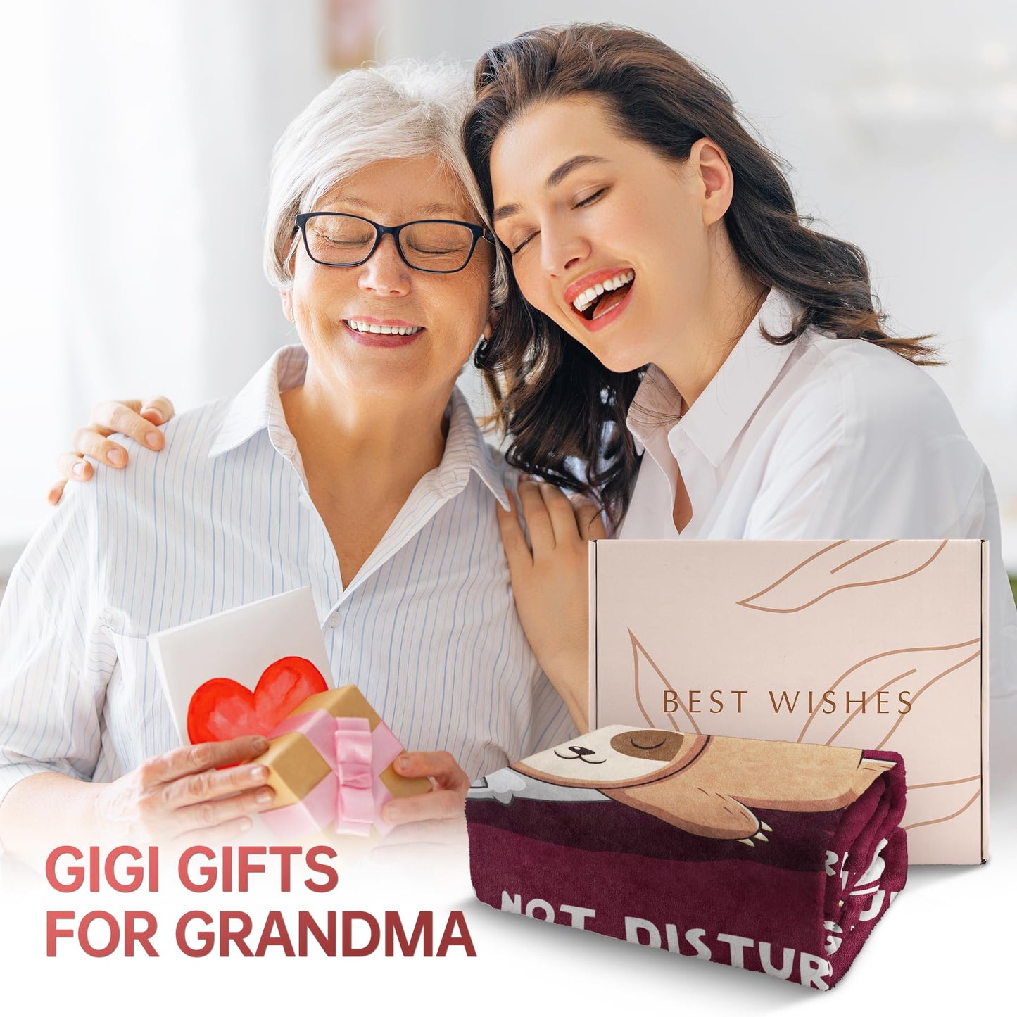 Gigi Gifts for Grandma, Gigi Birthday Gifts, Gigi is Charging Sloth Blanket, Gifts for Gigi from Grandkids, Gigi Gifts for Mothers Day Christmas, Super Soft Blankets for Gigi 60" x 50"