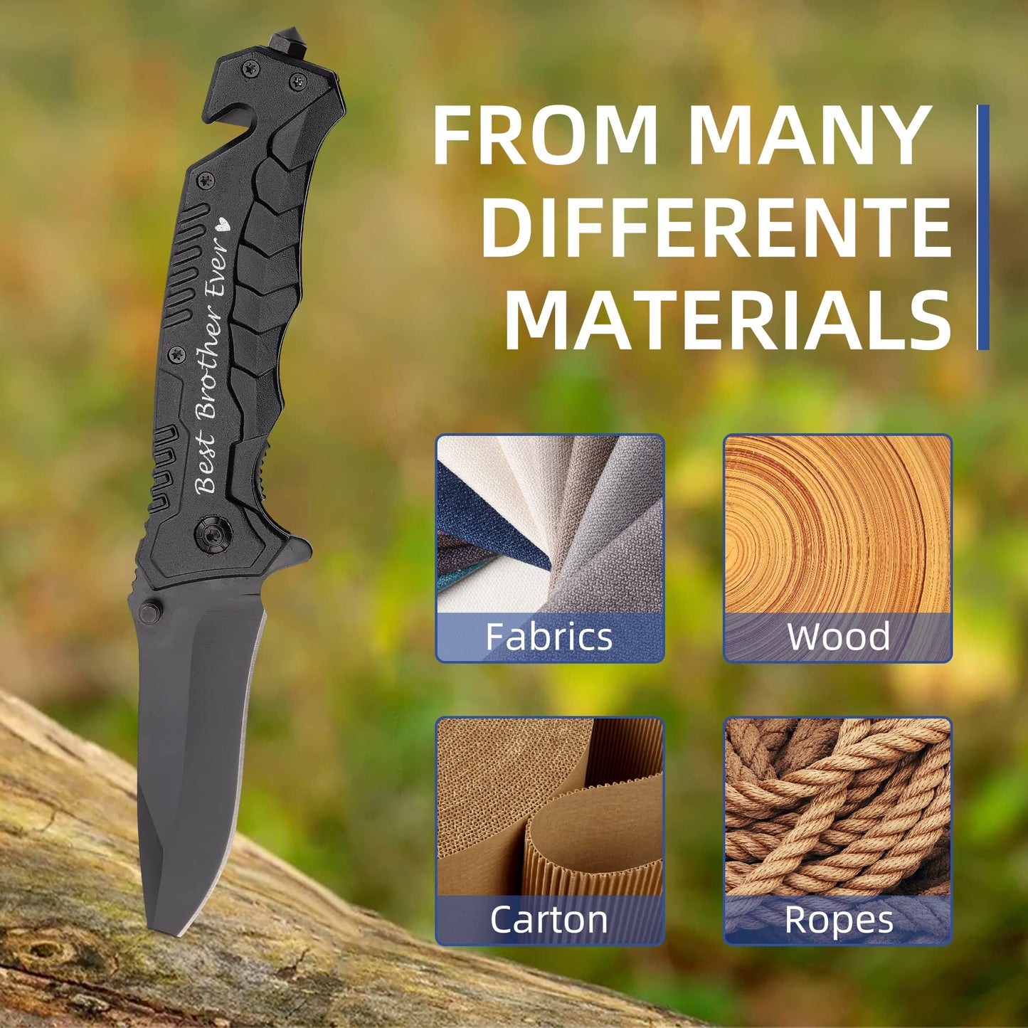Best Brother Ever - Engraved Pocket Knife for Birthday, Christmas, Graduation - Multifunctional Folding Knife Gift from Sister