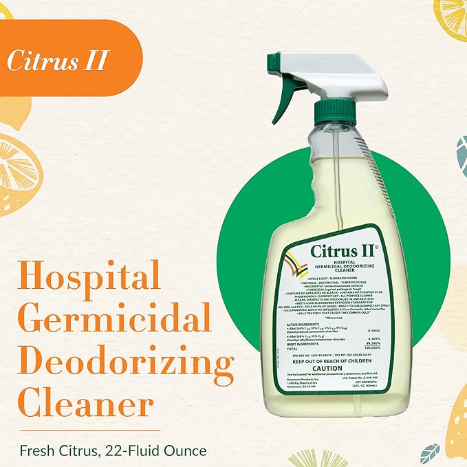 Citrus II Hospital Germicidal Deodorizing Cleaner, Fresh Citrus, 22-Fluid Ounce