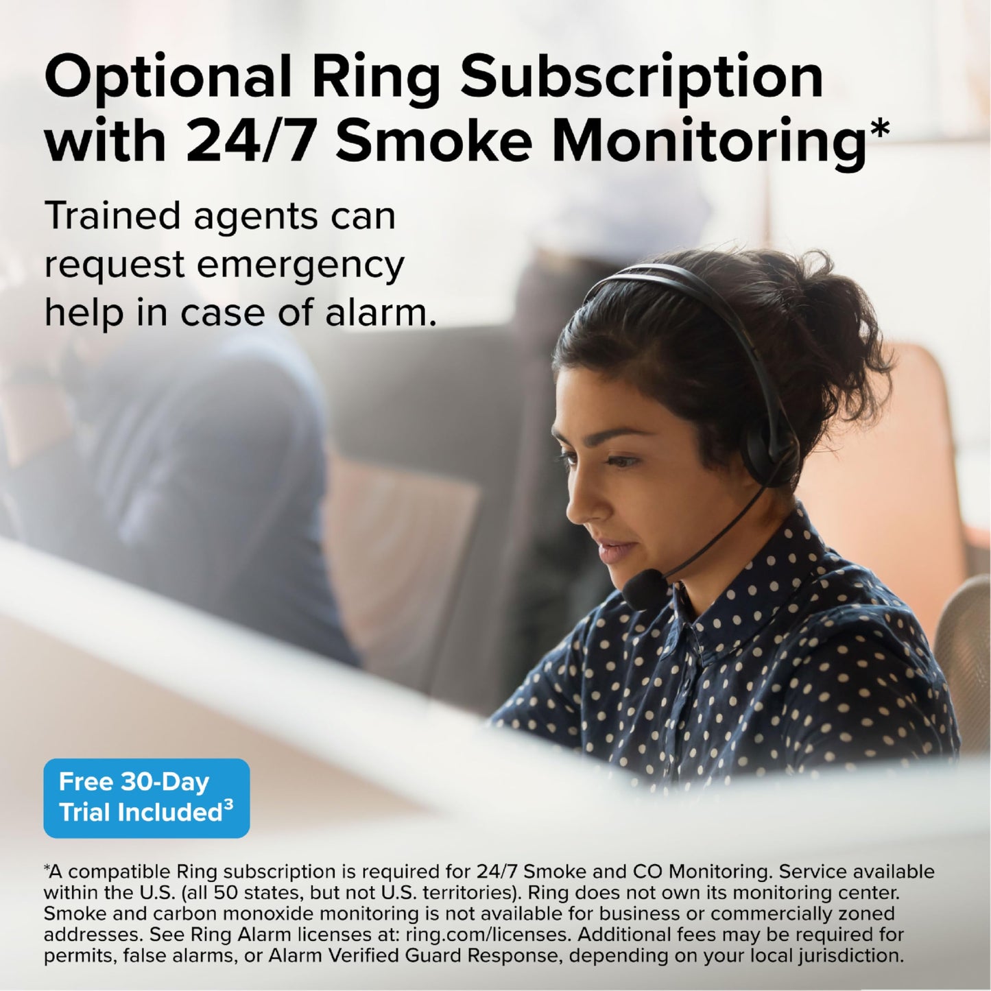 Kidde Smart Smoke Detector, Ring App Enabled for Real-Time Notifications, Hardwired Alarm, AA Backup Battery