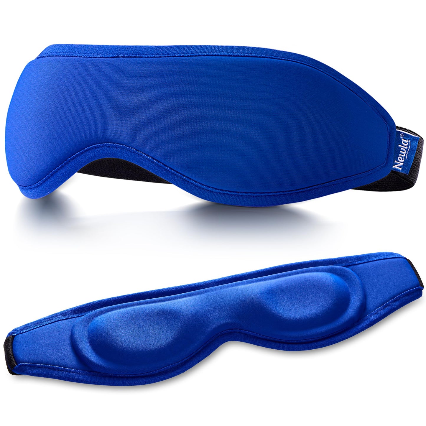 Contoured Cooling Gel Eye Mask: Snug Fit Cold Compress for Puffiness Migraines Dark Circles Sinus Eye Strain - Fits All Head Sizes - Daily Relaxation Beauty Care Travel (Blue)