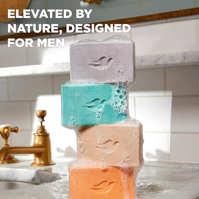 Dove Men+Care Cleansing Bar Soap Sandalwood + Cardamom Oil 4 Bars to Rebuild Skin in the Shower, a 4in1 Hair, Body, Face & Shaving Bar with Plant-Based Cleanser and Natural Oils 5 oz